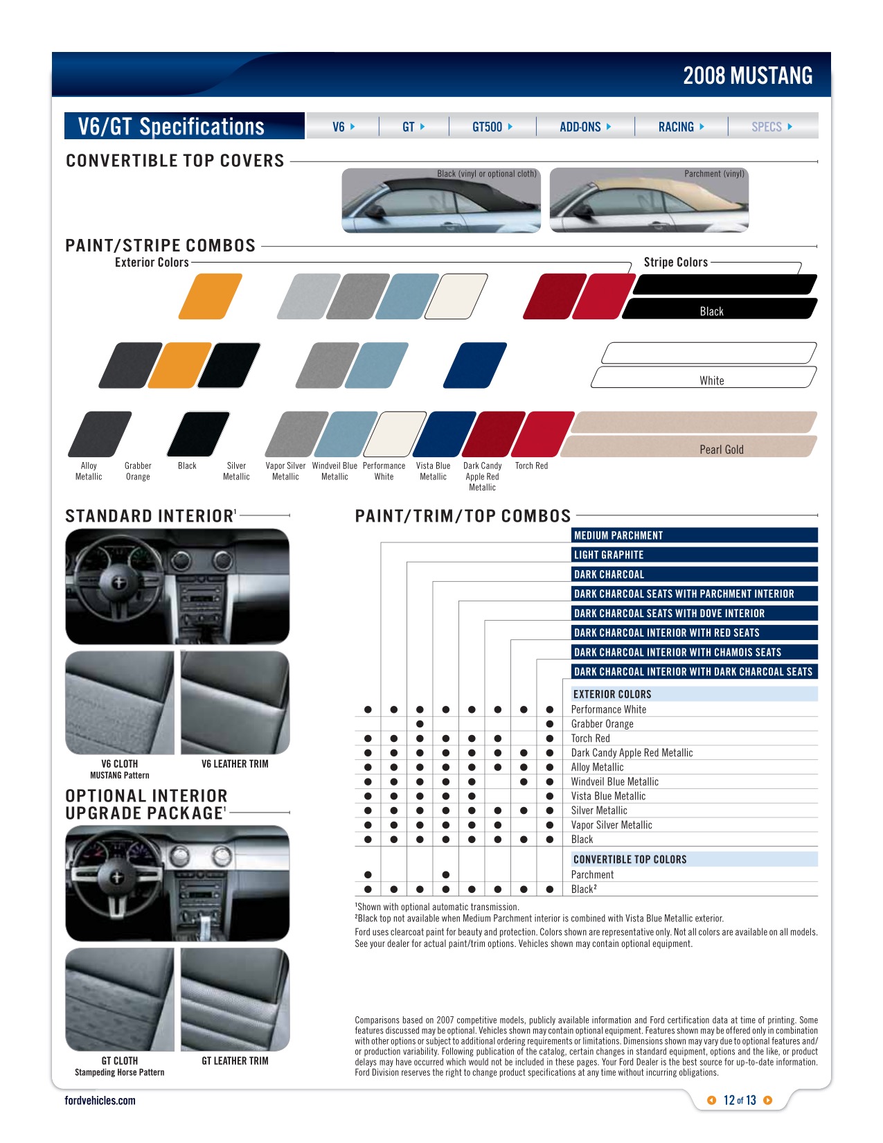 2008 Ford Mustang Brochure Page 1
